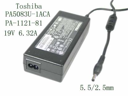 Picture of Toshiba Common Item (Toshiba) AC Adapter- Laptop 19V 6.32A, 5.5/2.5mm, 2-Prong