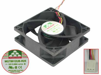 Picture of Protechnic Magic MGT8012UB-R25 Server - Square Fan SF80x80x25, w3, 12V 0.66A