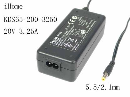 Picture of iHome KDS65-200-3250 AC Adapter- Laptop 20V 3.25A, 5.5/2.1mm, 2P
