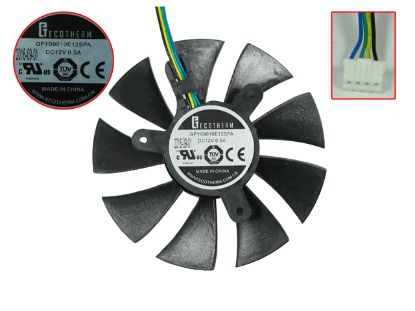 Picture of Other Brands CTECOTHERM Server - Frameless / GPU Fan GFY09010E12SPA 12V 0.50A, W50x4x4, D85xC42, Black