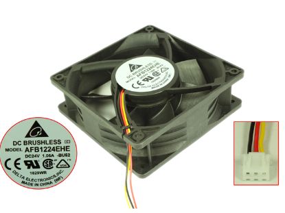 Picture of Delta Electronics AFB1224EHE  Server - Square Fan  -BU52, sq120x120x38mm, 3-wire, DC 24V 1.05A