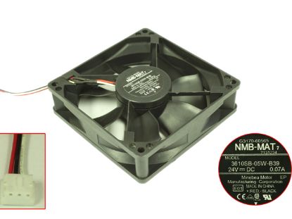 Picture of NMB-MAT / Minebea 3610SB-05W-B39 Server - Square Fan E01, SF90x90x25, w3, 24V 0.07A