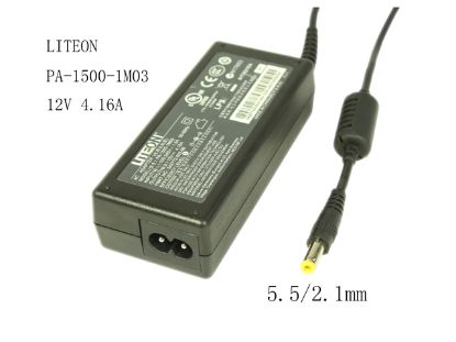 Picture of LITE-ON PA-1500-1M03 AC Adapter 5V-12V 12V 4.16A, 5.5/2.1mm, 2P,