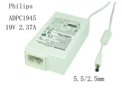 Picture of Philips ADPC1945 AC Adapter- Laptop 19V 2.37A, 5.5/2.5mm, C14, White, New