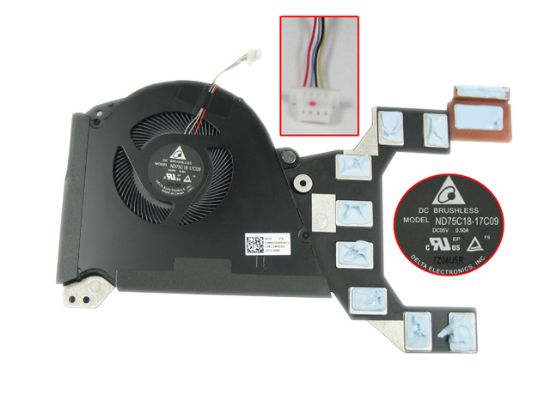 Picture of Delta Electronics ND75C18 Cooling Fan  DC 12V 0.50A Bare Fan, 4-Wire, 17C09, New