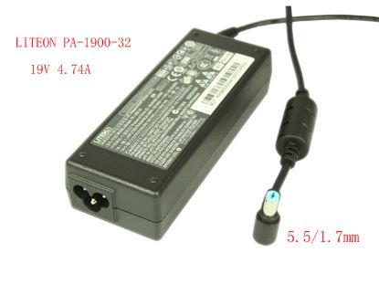 Picture of LITE-ON PA-1900-32 AC Adapter- Laptop 19V 4.74A, 5.5/1.7mm, 3-Prong