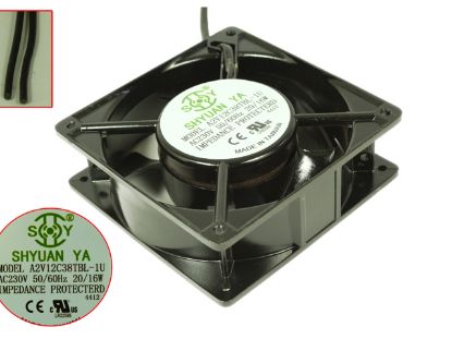 Picture of SHYUAN YA A2V12C38TBL-IU Server - Square Fan 230V16W, Alum, sq120x120x38mm, 2W