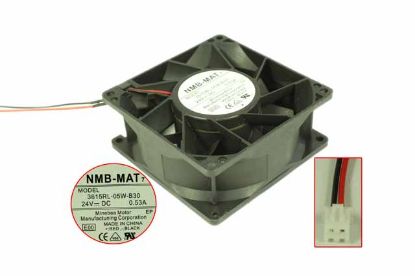 Picture of NMB-MAT / Minebea 3615RL-05W-B30 Server - Square Fan E00, 24V0.53A, sq90x90x38mm, 2W