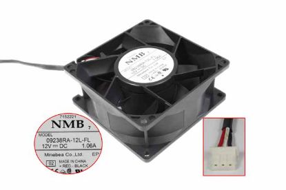Picture of NMB-MAT / Minebea 09238RA-12L-FL Server - Square Fan 02, sq92x92x38, 3w, DC 12V 1.06A
