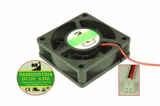 Picture of M / Huaxia Hengtai DA06020S12UA Server-Square Fan DC 12V 0.25A, w60x60x20, 2-Wire