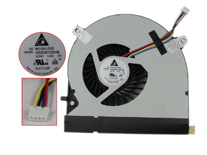 Picture of Delta Electronics KSB06105HB Cooling Fan  A07, 5V 0.4A, 20x4Wx4P, Bare