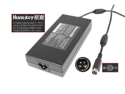 Picture of Huntkey HKA18019095-7A AC Adapter- Laptop 19V 9.47A, 4-Pin Din, 3P, New