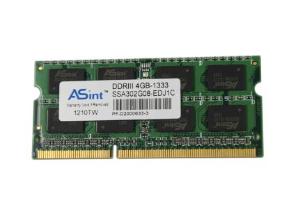 Picture of ASint SSA302G08-EDJ1C Laptop DDR3-1333 4GB, DDR3-1333, PC3-10600S, SSA302G08-EDJ1C, Lapto