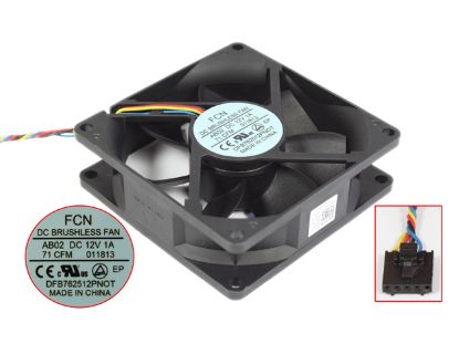 Picture of Forcecon DFB762512PN0T Server - Square Fan AB02, sq80x80x25, 4w, DC 12V 1A