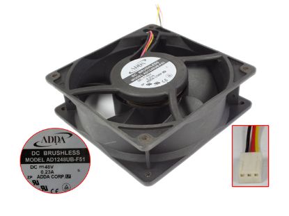 Picture of ADDA AD1248UB-F51 Server - Square Fan sq120x120x38, 3-wire, 48V 0.23A
