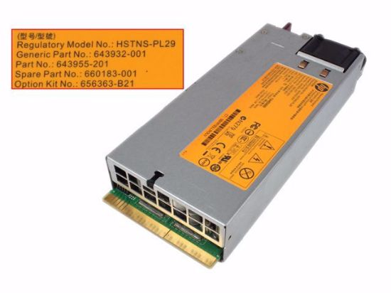 HP ProLiant DL380 G8 Server - Power Supply 750W, HSTNS-PL29, 643932-001,  660183-001, 643955-201. 656363-B21, PS-2751-7C-LF