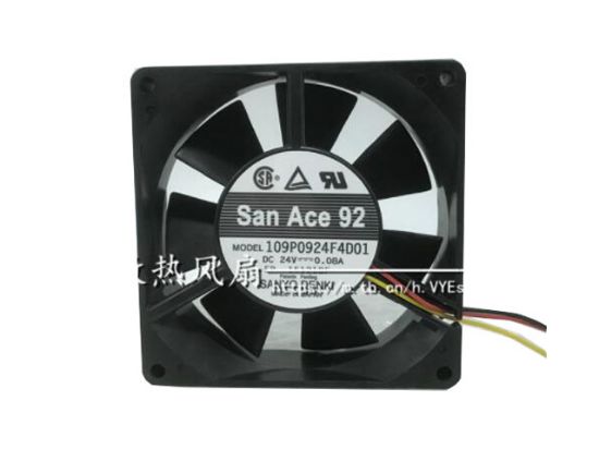 Picture of Sanyo Denki 109P0924F4D01 Server-Square Fan 109P0924F4D01