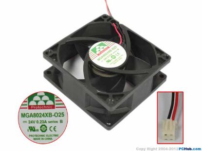 Picture of Protechnic Magic MGA8024XB-O25 Server - Square Fan , sq80x80x25mm, 2-wire, DC 24V 0.23A