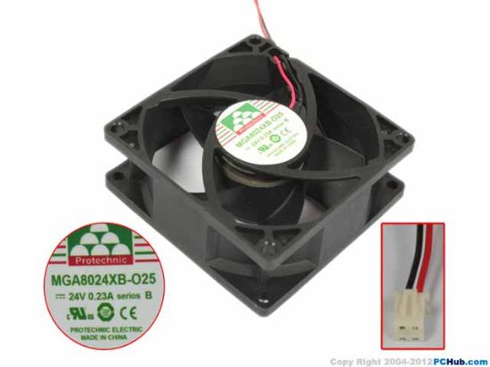 Picture of Protechnic Magic MGA8024XB-O25 Server - Square Fan , sq80x80x25mm, 2-wire, DC 24V 0.23A