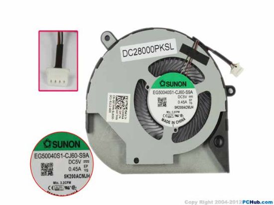 Picture of SUNON EG50040S1-CJ60-S9A Cooling Fan EG50040S1-CJ60-S9A, DC28000PKSL, P/N:06T7HN