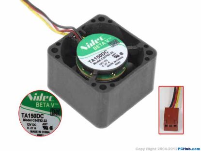 Picture of Nidec C34792-33 Server - Square Fan TA150DC, AST, sq40x40x20, 3-wire, 12V 0.27A