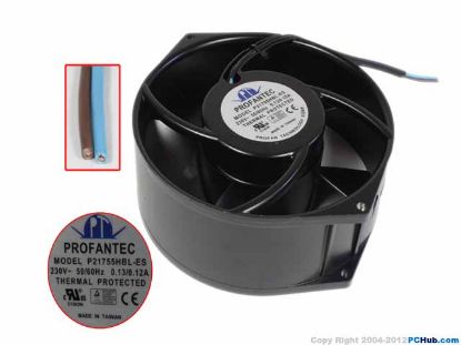 Picture of PROFANTEC P21755HBL-ES Server - Round Fan dia170x150x55mm, 2-wire, 230V 0.13A