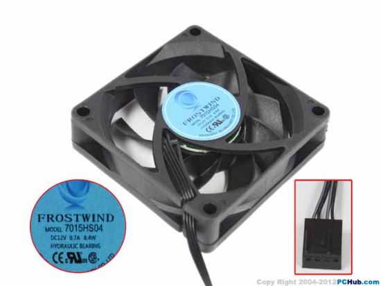 Picture of FROSTWIND 7015HS04 Server - Square Fan 12V0.70A, sq70x70x15mm, 4W, New