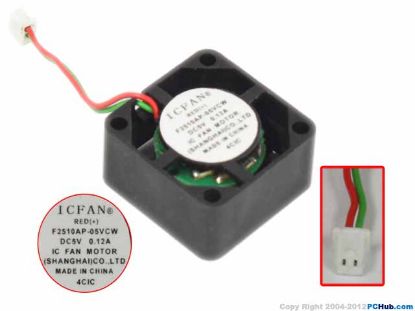 Picture of ICFAN / SHICOH F2510AP-05VCW Server - Square Fan 5V0.12A, sq25x25x10mm, 2W