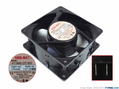 Picture of NMB-MAT / Minebea 4715MS-23T-B20 Server - Square Fan A00, SF120x120x38, w2-pin, 230V 7.5W