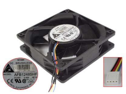 Picture of Delta Electronics AFB1248SHF Server - Square Fan -9E1X, sq120x120x32mm, DC 48V 0.45A, 4-wire
