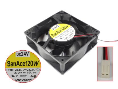 Picture of Sanyo Denki 9WG1224J103 Server - Square Fan SF120x120x38, w2, 24V 1.0A