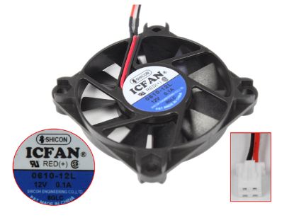 Picture of ICFAN / SHICOH 0610-12L Server - Square Fan 12V0.10A, sq60x60x10mm, 2W