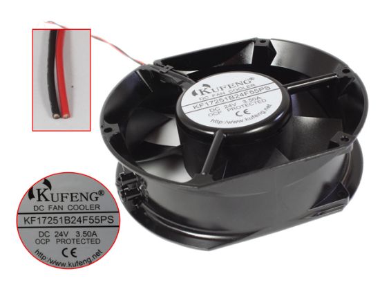 Picture of KUFENG KF17251B24F55PS Server - Round Fan KF17251B24F55PS, DC 24V 3.5A, 2-Wire