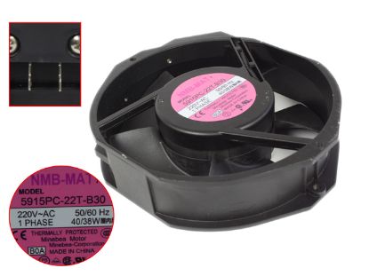 Picture of NMB-MAT / Minebea 5915PC-22T-B30 Server - Round Fan B0A, 172x150x38mm, AC 220V 40/38W