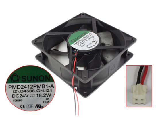 Picture of SUNON PMD2412PMB1-A Server - Square Fan (2).B4566.GN.121, sq120x120x38mm, 2-wire, DC 24V  18.2W