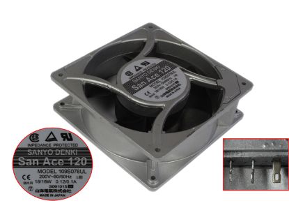 Picture of Sanyo Denki 109S078UL Server - Square Fan sq120x120x38, 2-pin, 200V 16W