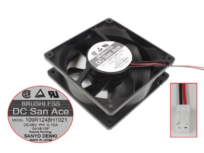 Picture of Sanyo Denki 109R1248H1021 Server - Square Fan sq120x120x38, 2-wire, 48V 0.15A