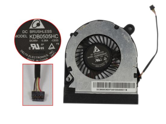 Picture of Delta Electronics KDB0505HC Cooling Fan  CE03, 5V 0.36A, w20x4x4