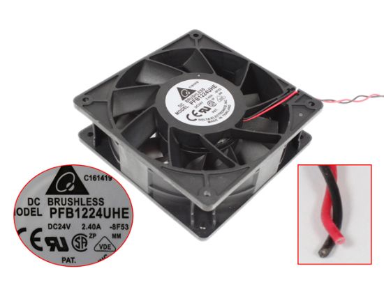 Picture of Delta Electronics PFB1224UHE Server - Square Fan 8F53, DC 24V 2.4A, 120x120x38mm