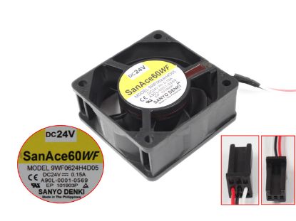 Picture of Sanyo Denki 9WF0624H4D05 Server - Square Fan SF60x60x25, w3, 24V 0.15A