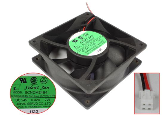 Picture of Japan Servo SCNDM24B4 Server - Square Fan 24V0.32A, sq120x120x38mm, 2W