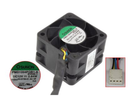 Picture of SUNON PMD1204PQB1-A Server - Square Fan B45881, SF40x40x28, w50x4x4, 12V 2.64W