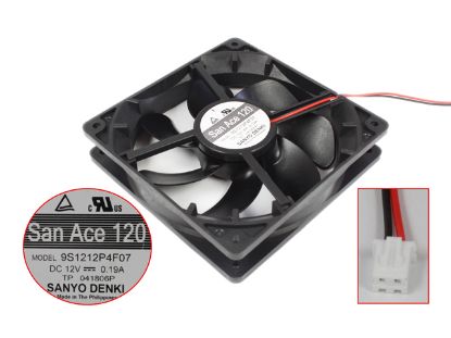 Picture of Sanyo Denki 9S1212P4F07 Server-Square Fan 9S1212P4F07