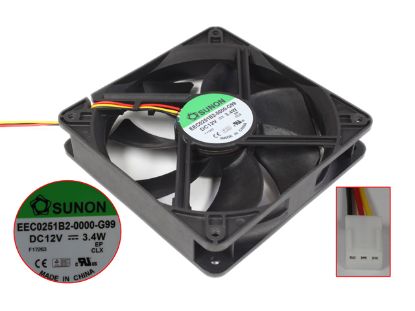 Picture of SUNON EEC0251B2-0000-G99 Server - Square Fan sq120x120x25mm, 3-wire, 12V 3.4W
