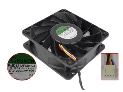 Picture of SUNON PMD1212PMB1-A Server - Square Fan (2).S.B4104-1.R.GN, sq120x120x38, 4-wire, 12V 22.2