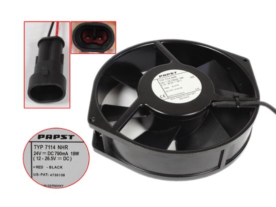 Picture of ebm-papst TYP 7114 NHR Server - Round Fan dia172x172x38mm, w80x2x2, 24V 19W