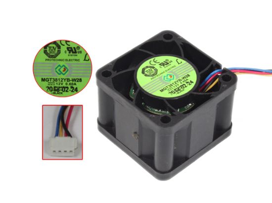Picture of Protechnic Magic MGT3812YB-W28 Server - Square Fan SF38x38x28, w100x4x4, 12V 0.60A
