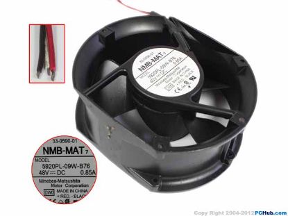 Picture of NMB-MAT / Minebea 5920PL-09W-B76 Server - Round Fan DW0, dia172x150x50mm, w100x 3x 3, AC 48V 0.85A, St