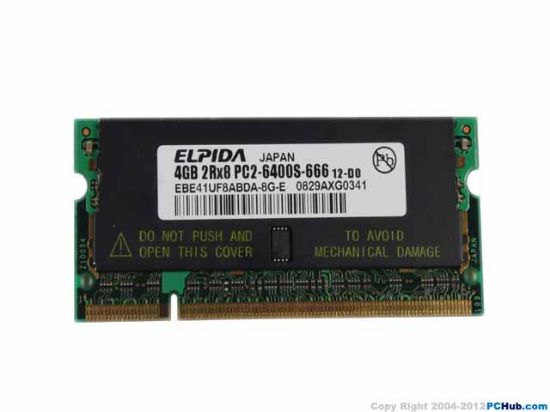 Picture of Elpida EBE41UF8ABDA-8G-E Laptop DDR2-800 4GB, DDR2-800, PC2-6400S, EBE41UF8ABDA-8G-E, Lapto