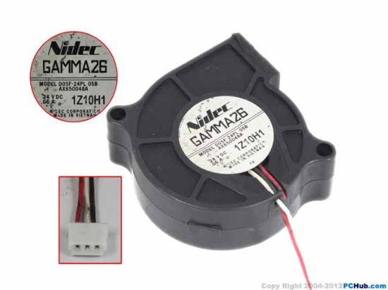 Picture of Nidec D05F-24PL Server - Blower Fan 05B, bw50x50x15, 3w, DC 24V 0.06A